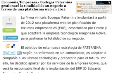 El economista se hace eco del proyecto de implantación de JD Edwards en Paternina