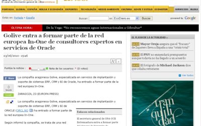 Ecodiario recogo la noticia de la inclusión de Golive en InOne